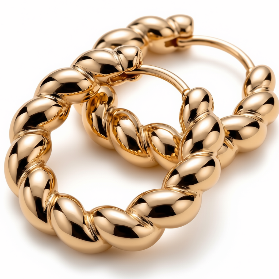 Pune prepletene Gold Minđuše